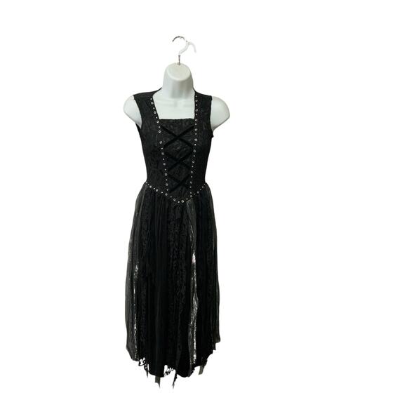 Spirit Gothic Punk 80’s Black Party Dress Costume sized Large preowned - Picture 1 of 6